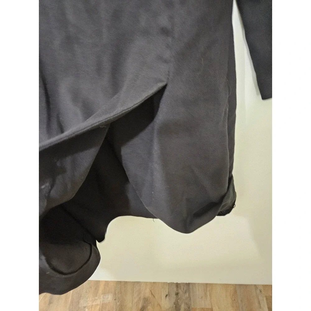 J.Crew Black Tulip Wrap Front Shift Dress Gold Back Zip 3/4 Sleeve Size 4